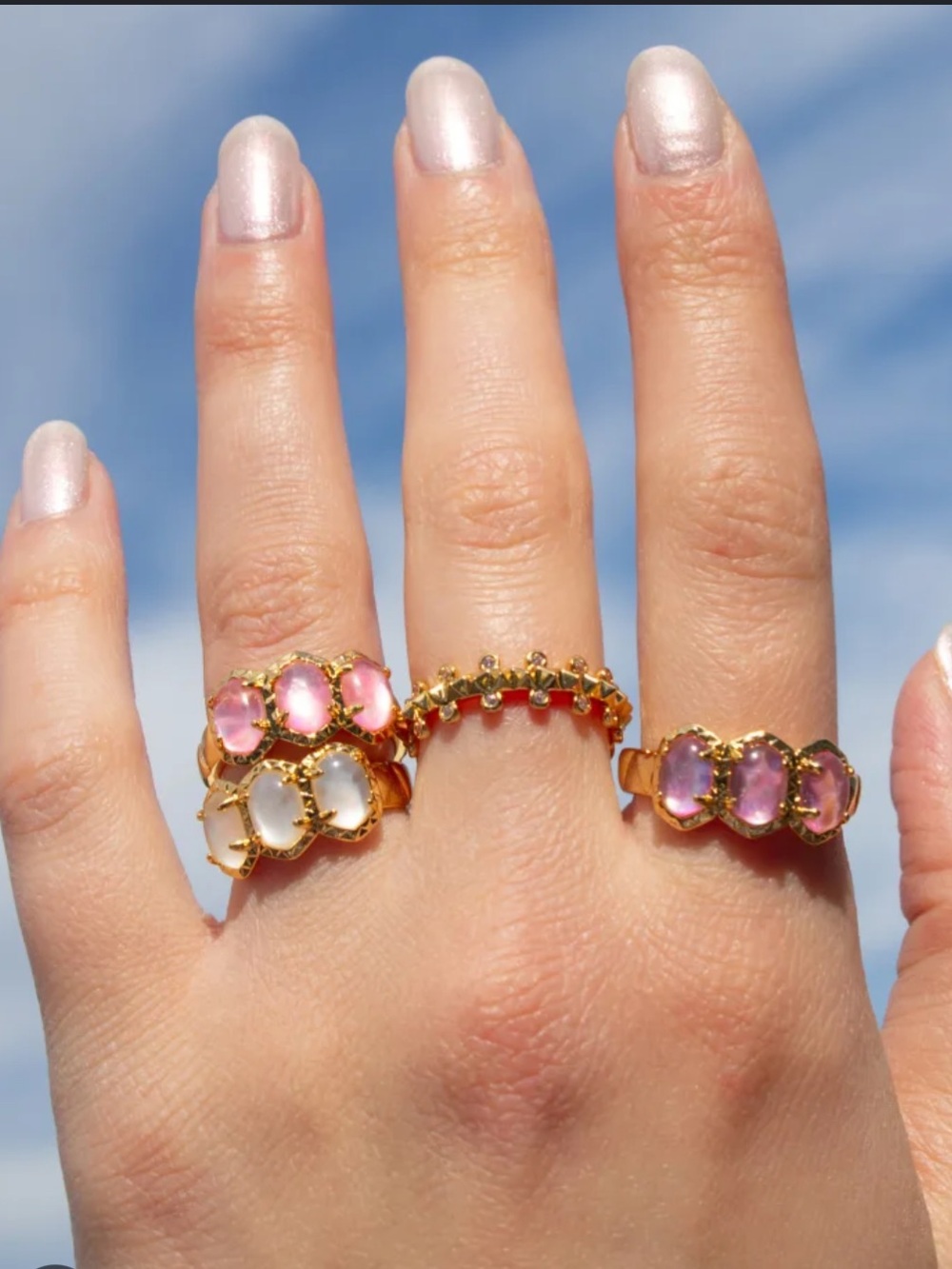 NWT Kendra Scott Jada Gold Star-Stud Stacking Ring Size 6